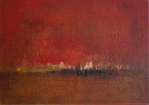 Landschaft abstrakt III, l auf Leinwand